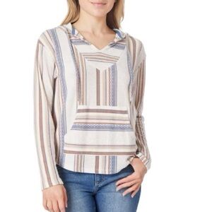 Wallflower vintage Baja vneck oatmeal hoodie